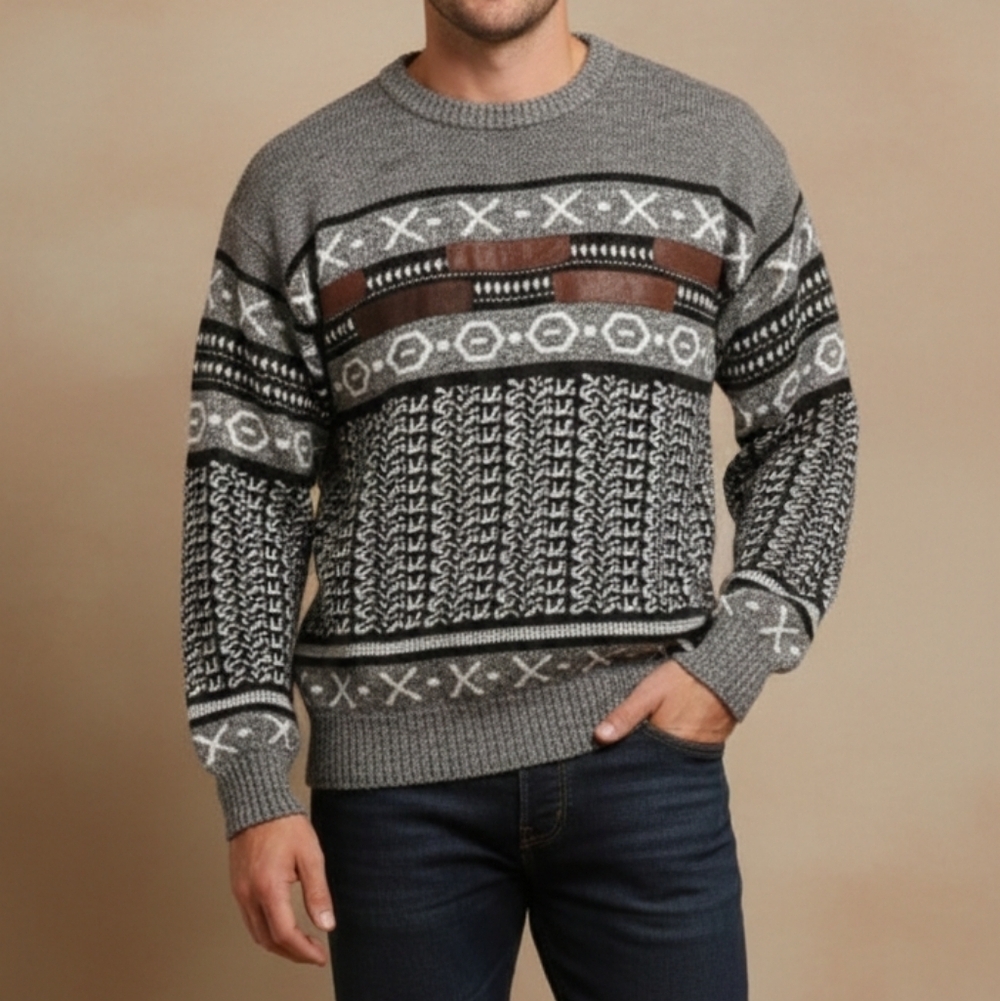 Barnaby/sweater/men's/vintage 80s or 90s style, grunge/urban fashion/Crewneck